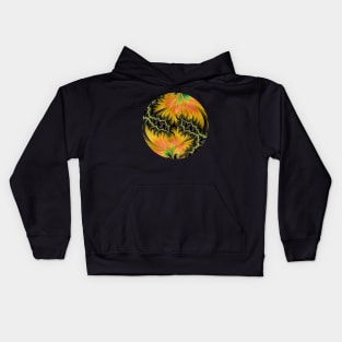 Golden Yellow Magic Fractal Psychedelic Design Kids Hoodie